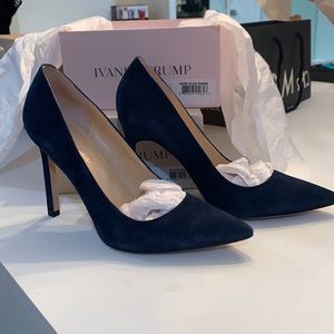 Ivanka Trump nave suede 4 inch heels.